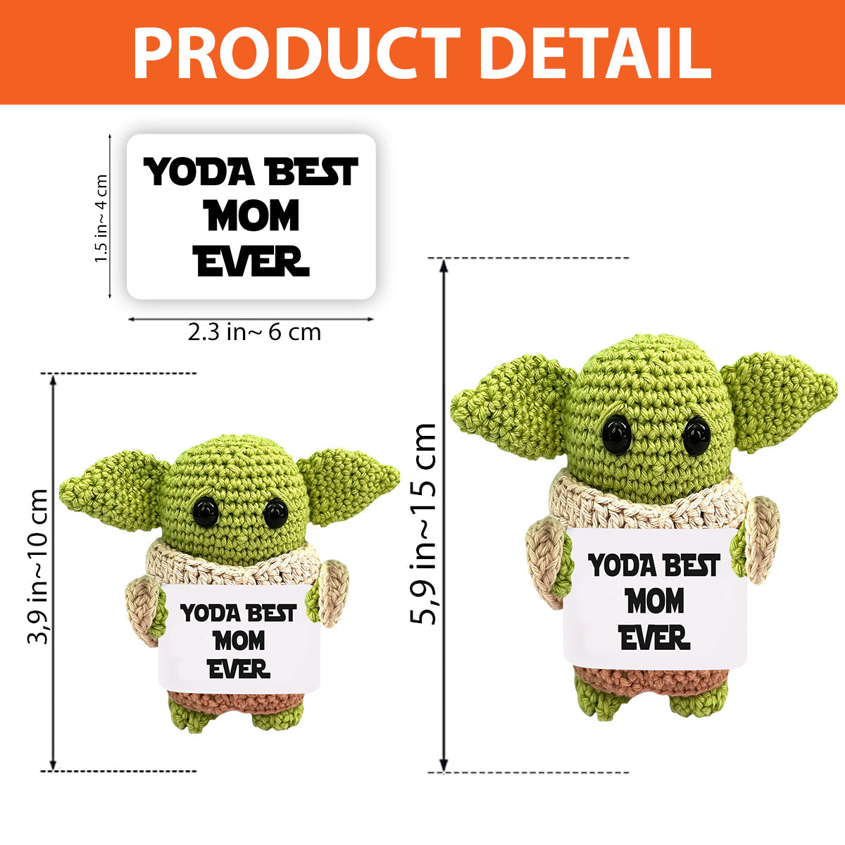 Personalized Hand Knitted Yoda Figurine Gift for Mom/Dad/Family
