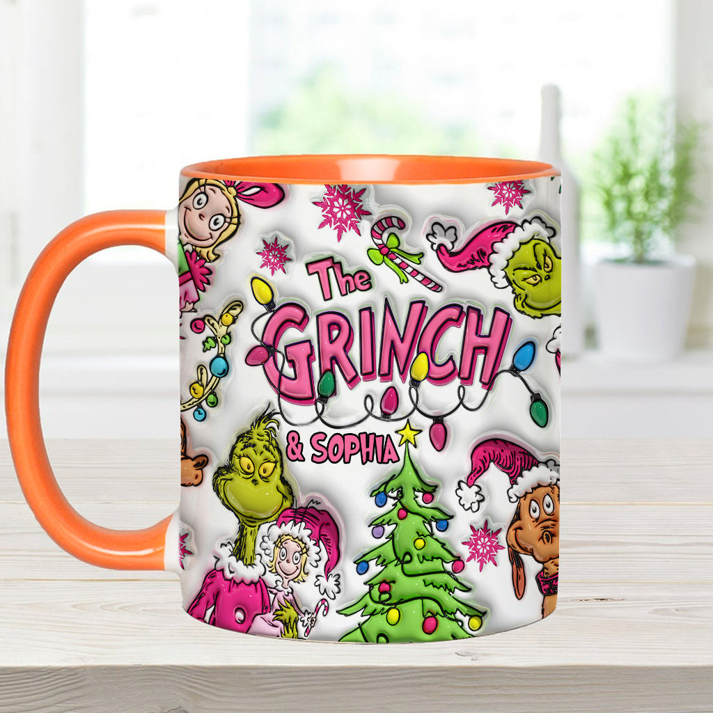 Personalized Grinch Accent Mug Custom Name Christmas Gift