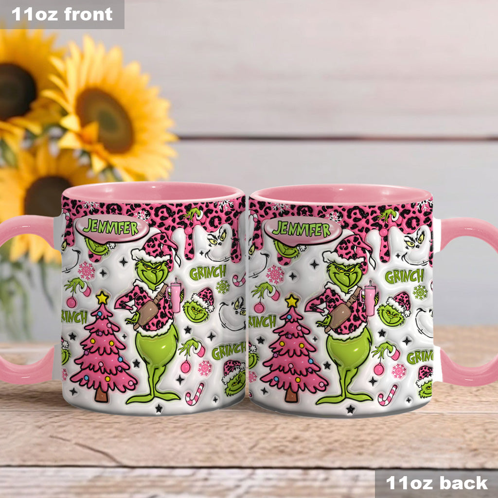 Personalized Grinch Accent Mug Custom Name Holiday Gift