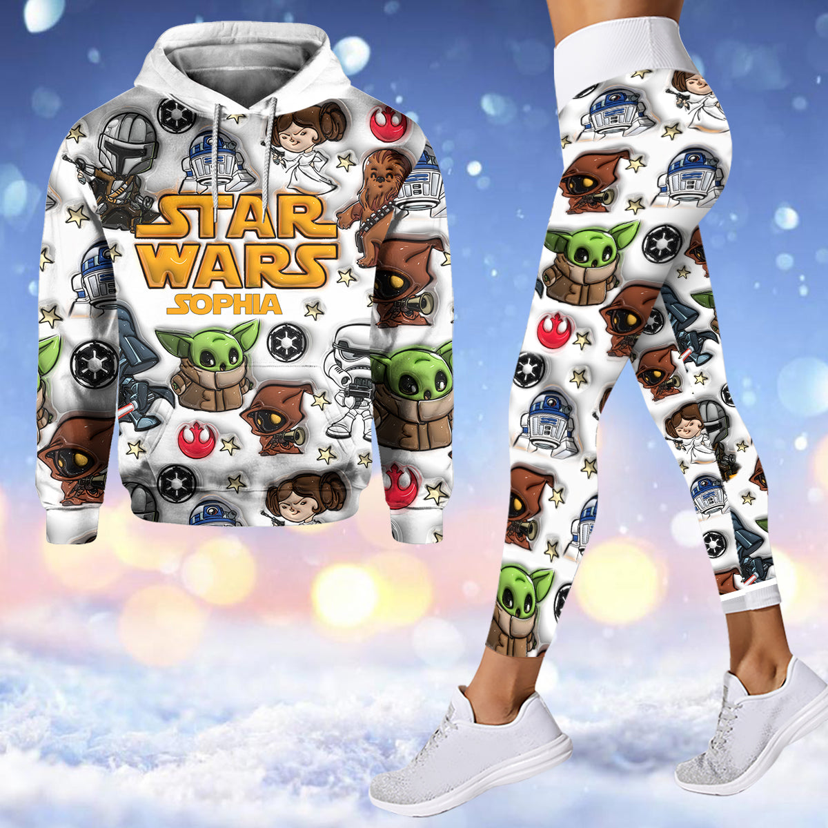 Personalized Star Wars Hoodie and Leggings Set Custom Name Gift