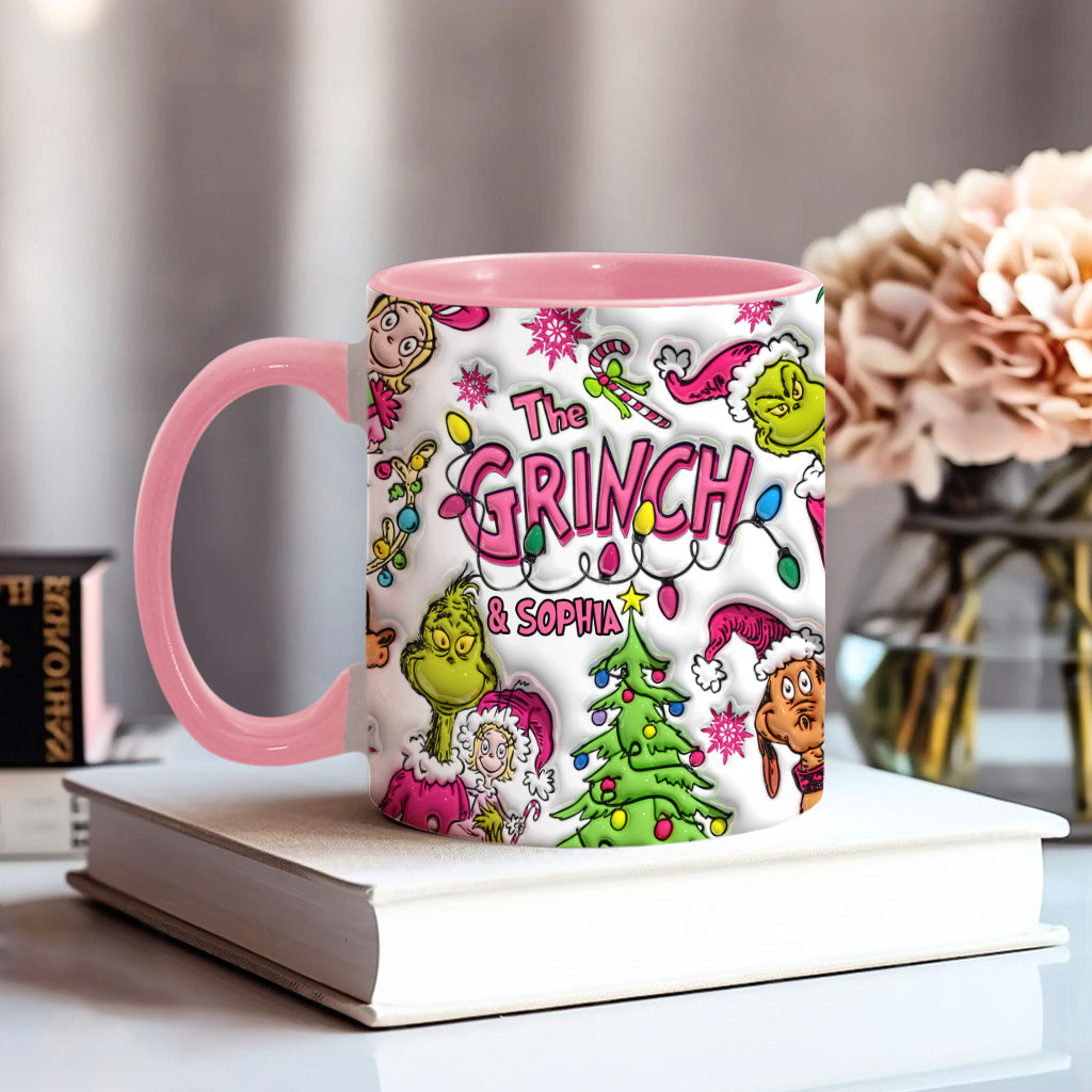 Personalized Grinch Accent Mug Custom Name Christmas Gift
