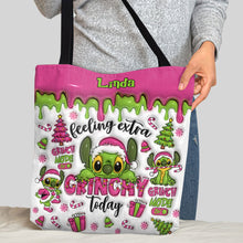 Load image into Gallery viewer, Personalized Grinch Tote Bag Custom Name Gift for Christmas
