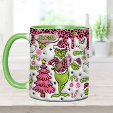 Load image into Gallery viewer, Personalized Grinch Accent Mug Custom Name Christmas Gift
