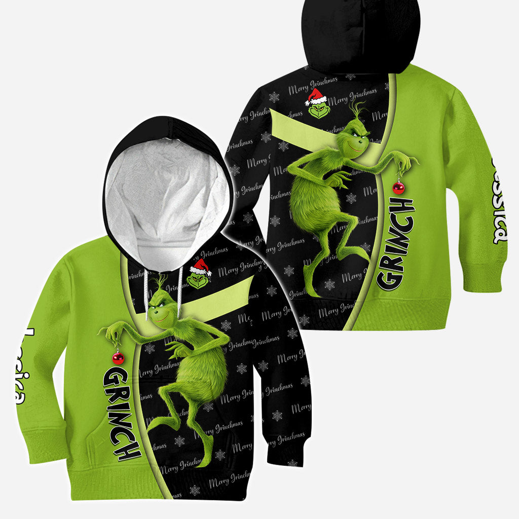 Personalized Grinch Hoodie and Leggings Custom Name Gift for Christmas