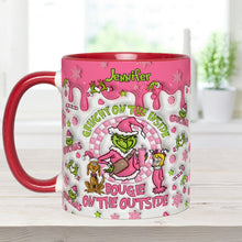 Load image into Gallery viewer, Personalized Christmas Accent Mug Grinchy On The Inside Gift

