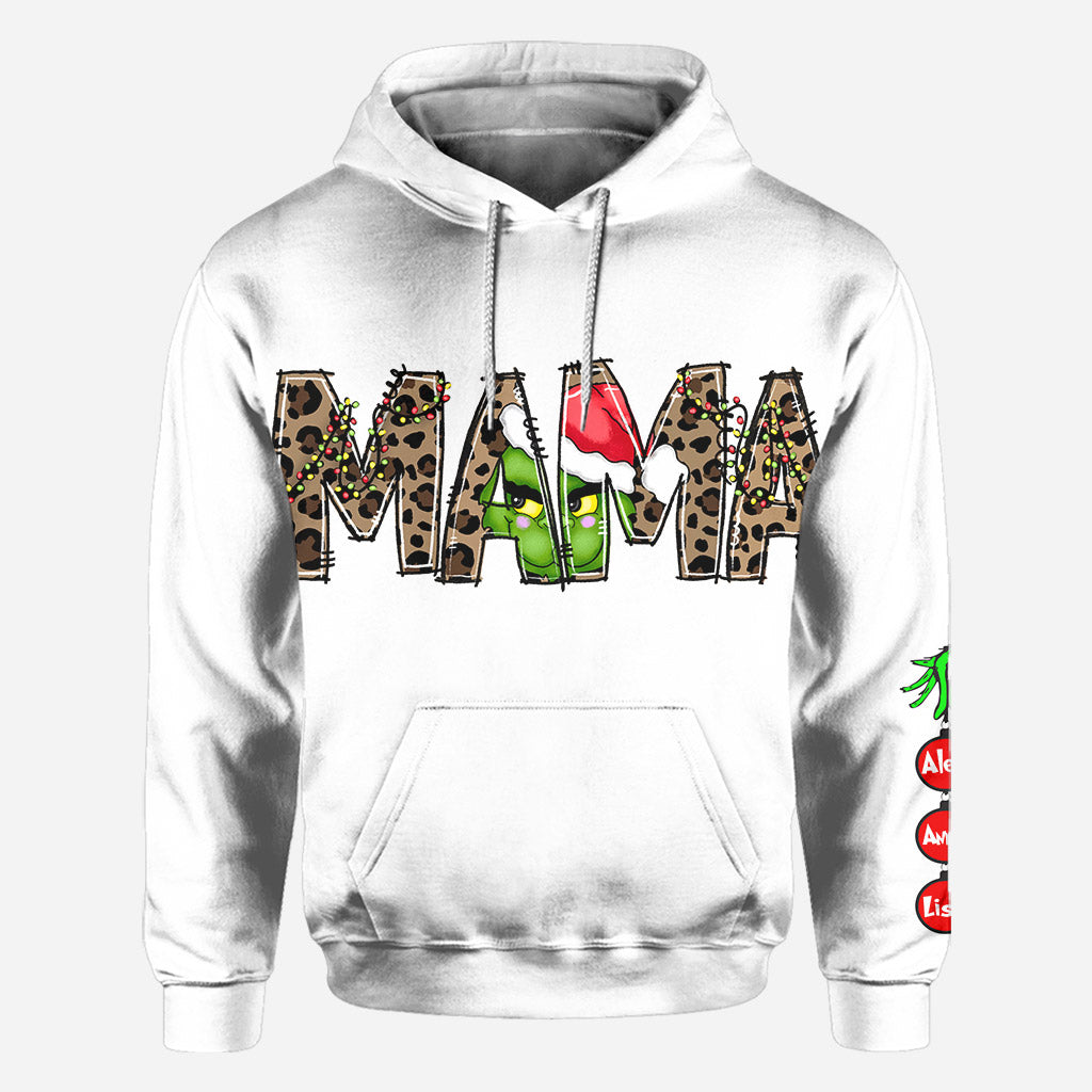 Personalized Christmas Hoodie for Mom with Grinch Design