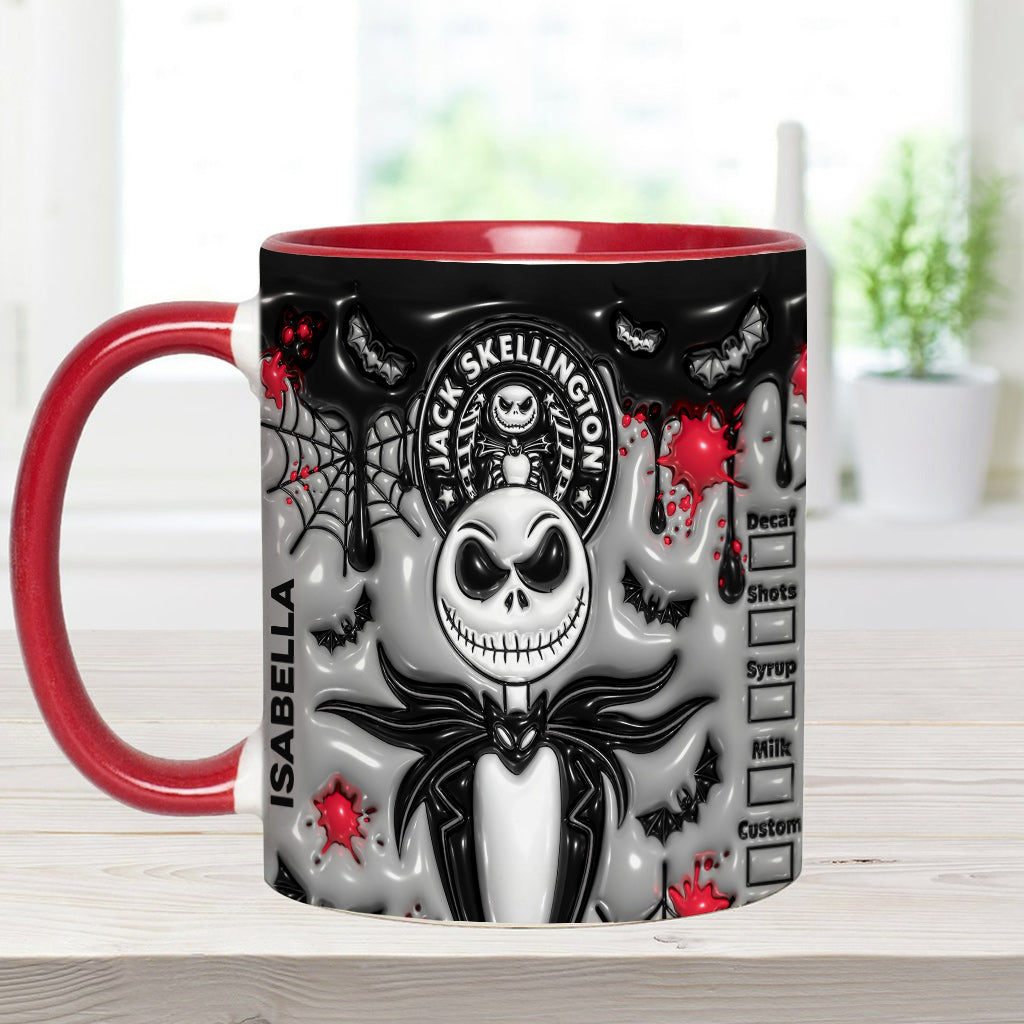 Personalized Nightmare Skeleton Mug Custom Name Gift for Halloween