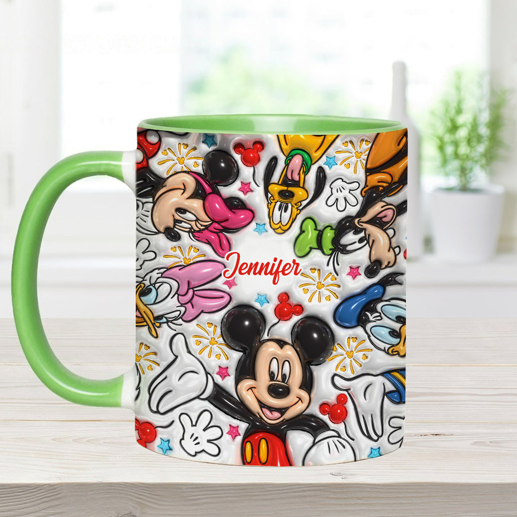 Personalized Mickey Mouse Accent Mug Custom Name Holiday Gift