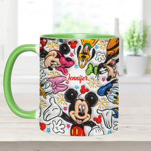 Load image into Gallery viewer, Personalized Mickey Mouse Accent Mug Custom Name Holiday Gift
