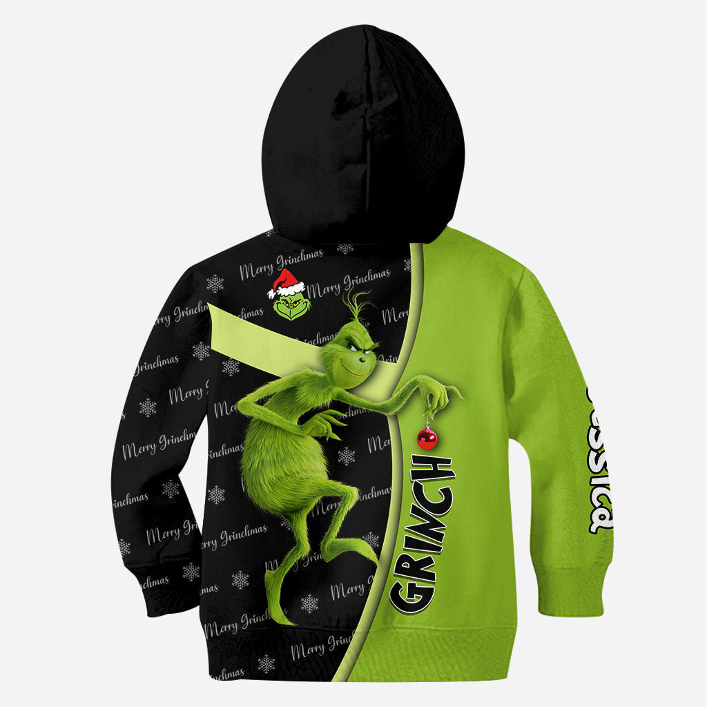 Personalized Grinch Hoodie and Leggings Custom Name Gift for Christmas