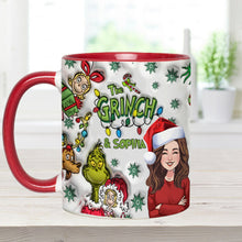 Load image into Gallery viewer, Personalized Accent Mug Custom Name Grinch Design Gift for Christmas
