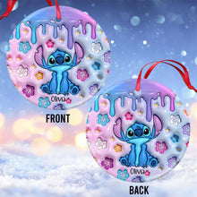 Load image into Gallery viewer, Personalized Ohana Ceramic Circle Ornament for Family Gift
