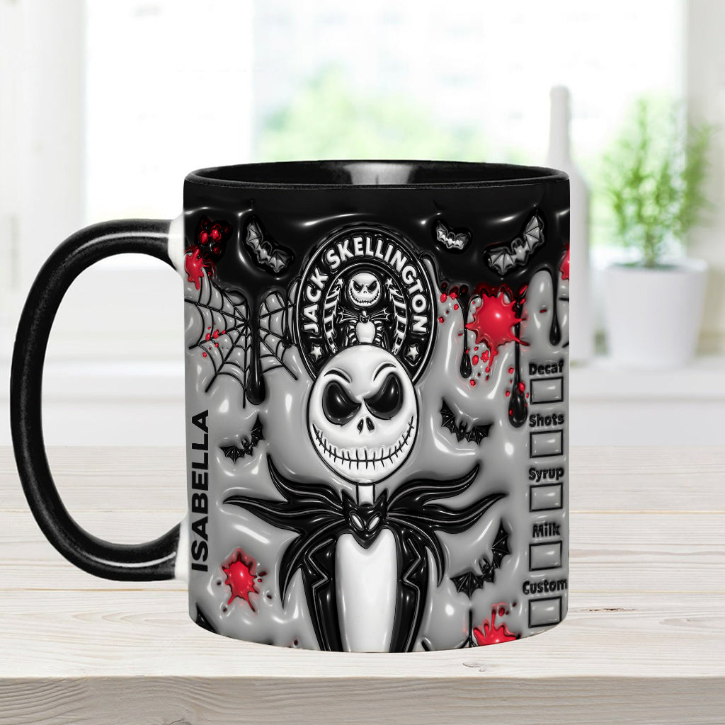 Personalized Nightmare Skeleton Mug Custom Name Gift for Halloween