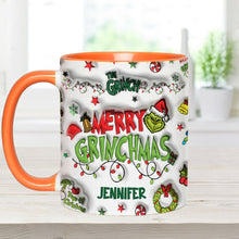 Load image into Gallery viewer, Personalized Grinch Christmas Accent Mug Custom Name Gift
