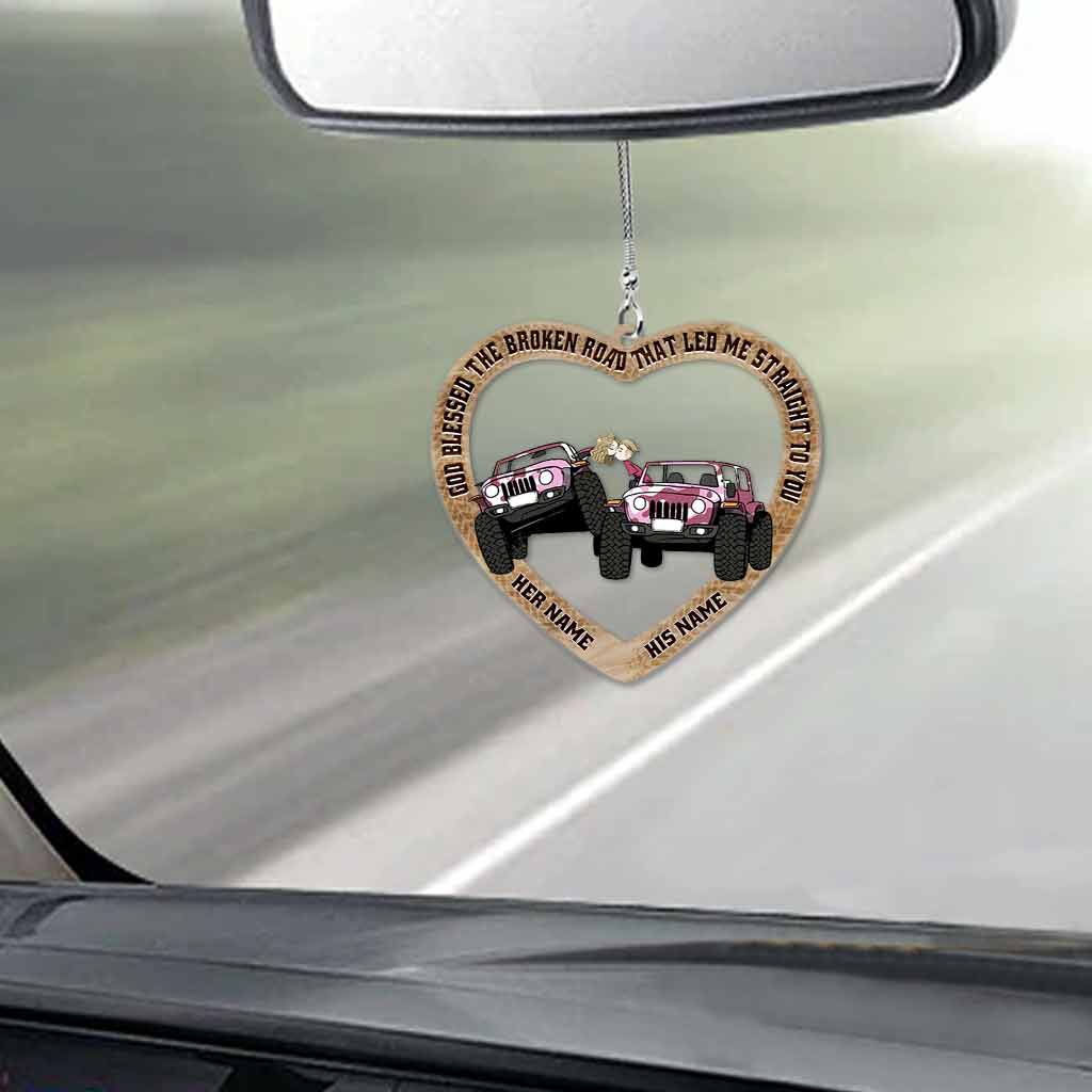 Personalized Couple Car Ornament Custom Name Gift for Love