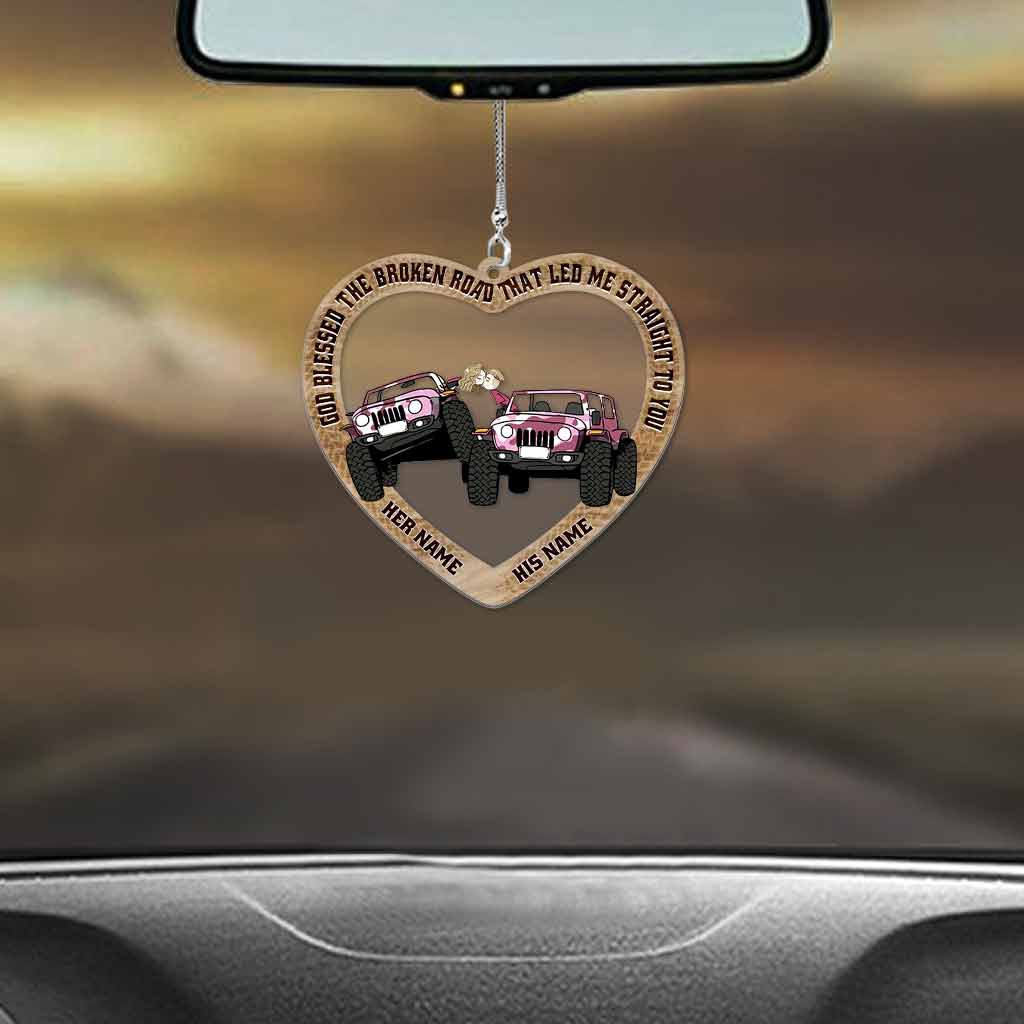 Personalized Couple Car Ornament Custom Name Gift for Love