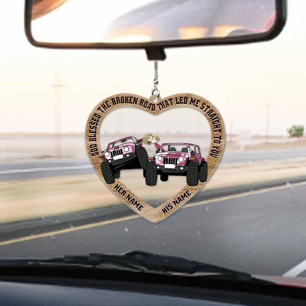 Personalized Couple Car Ornament Custom Name Gift for Love