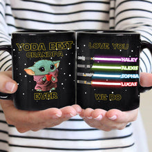 Load image into Gallery viewer, Personalized Yoda Best Grandpa Ever Mug with Custom Names Gift for Father's Day
