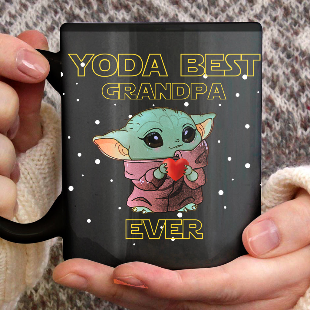 Personalized Yoda Best Grandpa Ever Mug with Custom Names Gift for Father's Day