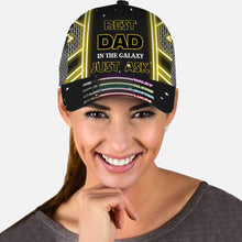 Load image into Gallery viewer, Personalized Best Dad In The Galaxy Cap Custom Name Gift for Father's Day
