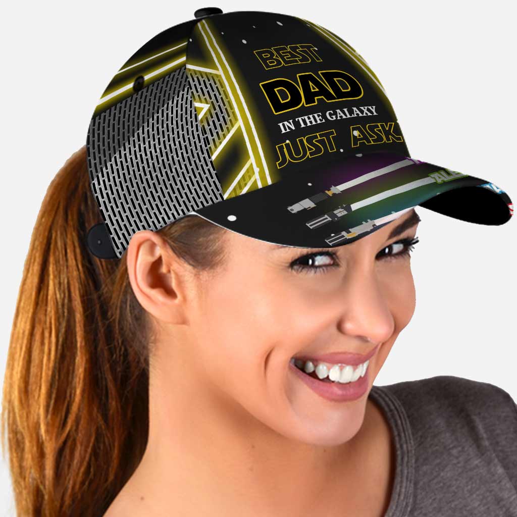 Personalized Best Dad In The Galaxy Cap Custom Name Gift for Father's Day