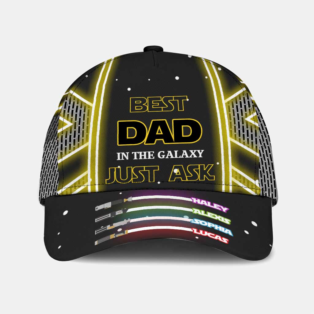 Personalized Best Dad In The Galaxy Cap Custom Name Gift for Father's Day