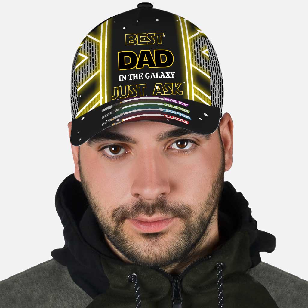 Personalized Best Dad In The Galaxy Cap Custom Name Gift for Father's Day