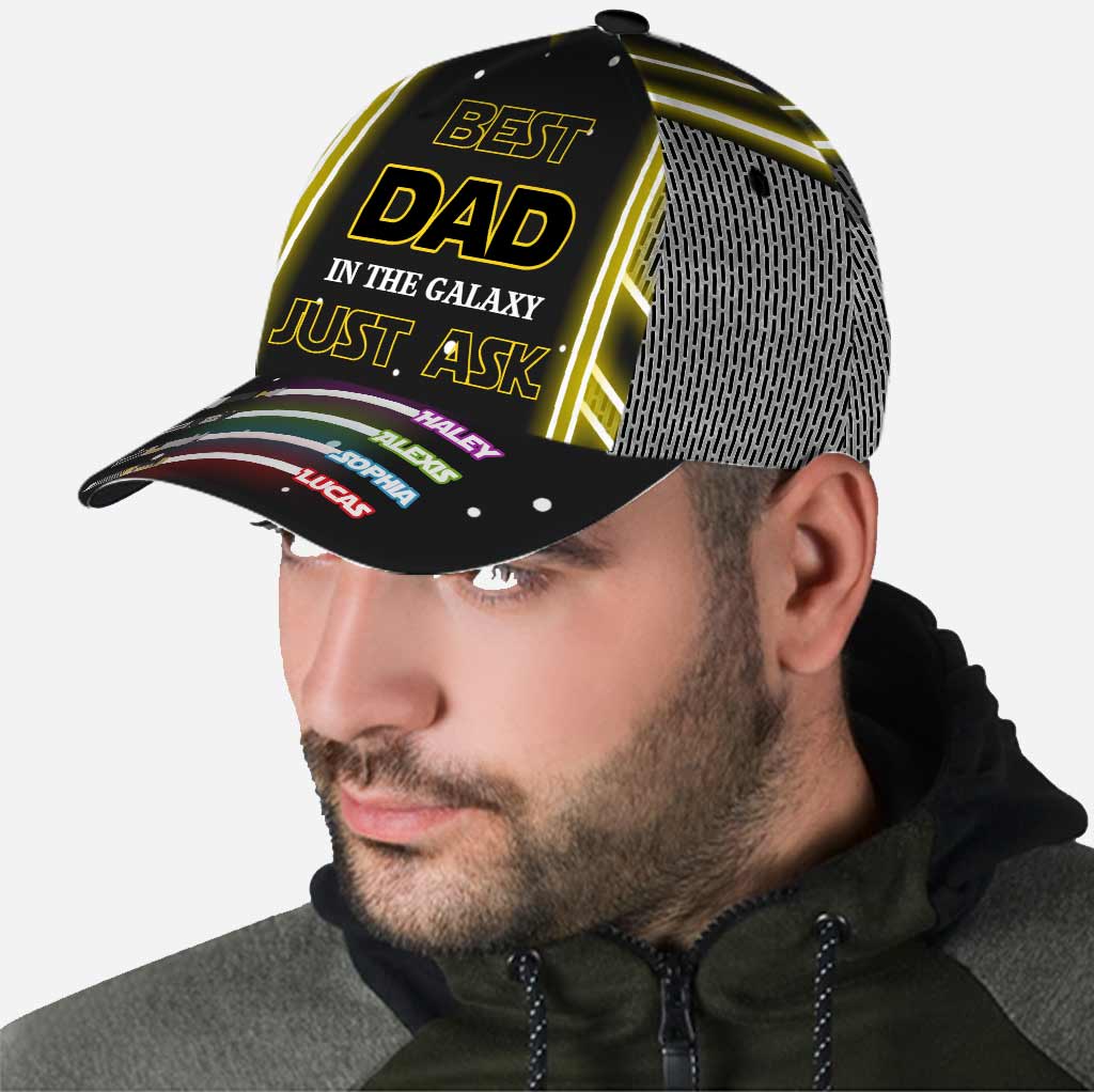 Personalized Best Dad In The Galaxy Cap Custom Name Gift for Father's Day