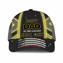 Load image into Gallery viewer, Personalized Best Dad In The Galaxy Cap Custom Name Gift for Father's Day
