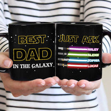 Load image into Gallery viewer, Personalized Best Dad In The Galaxy Mug Custom Name Gift
