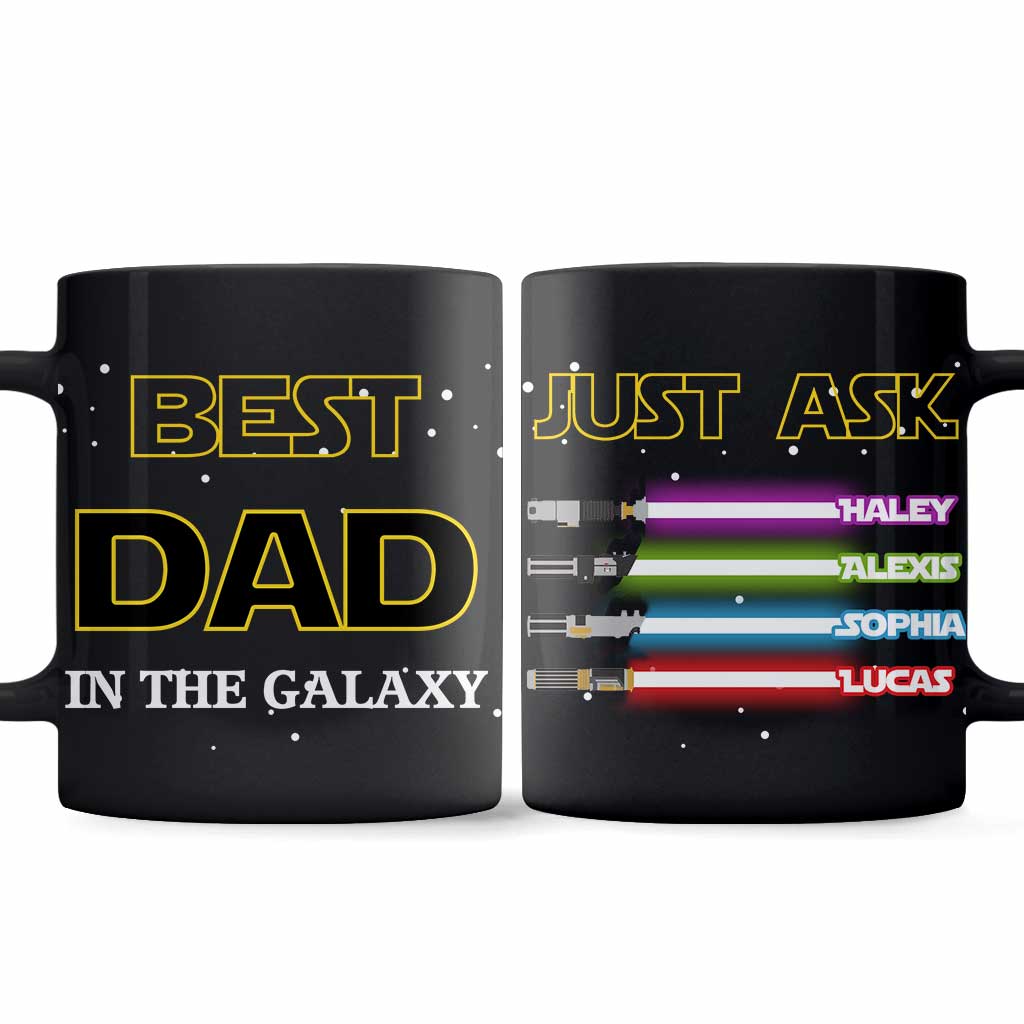 Personalized Best Dad In The Galaxy Mug Custom Name Gift