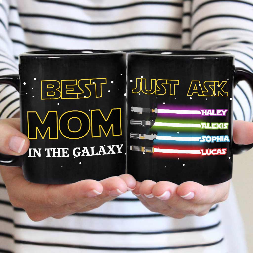 Personalized Best Mom in the Galaxy Mug Custom Names Gift