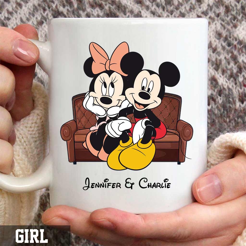 Personalized Couple Mug with Names and Mickey Design Gift