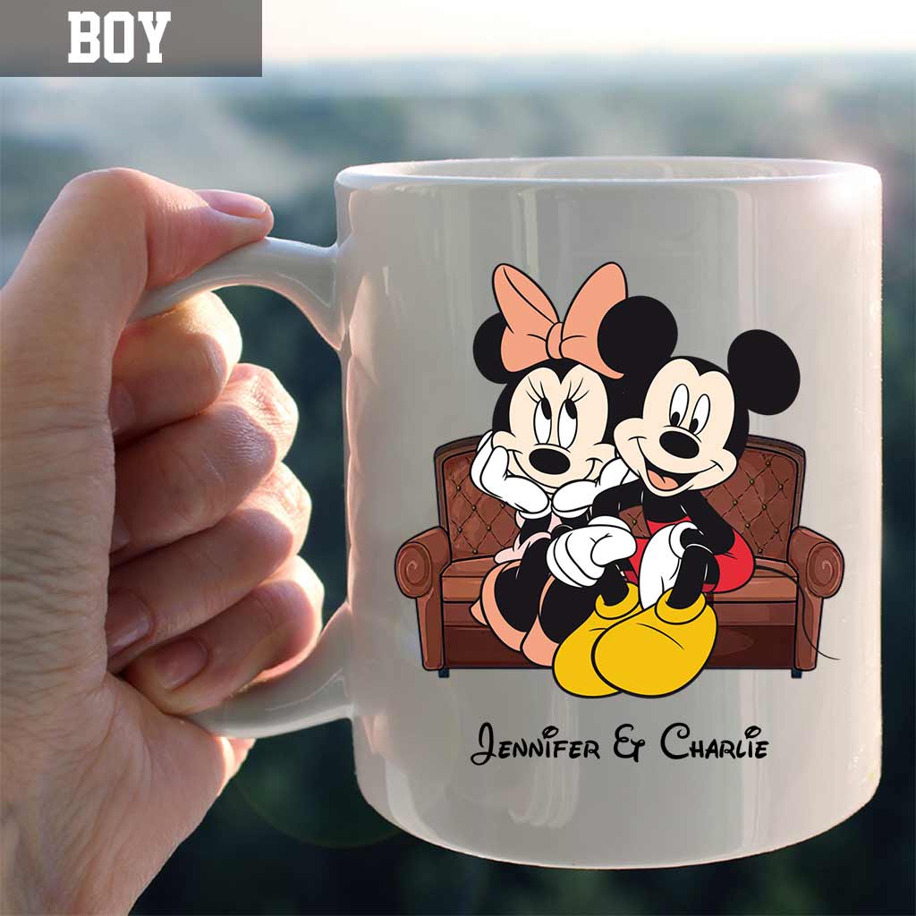 Personalized Couple Mug with Names and Mickey Design Gift