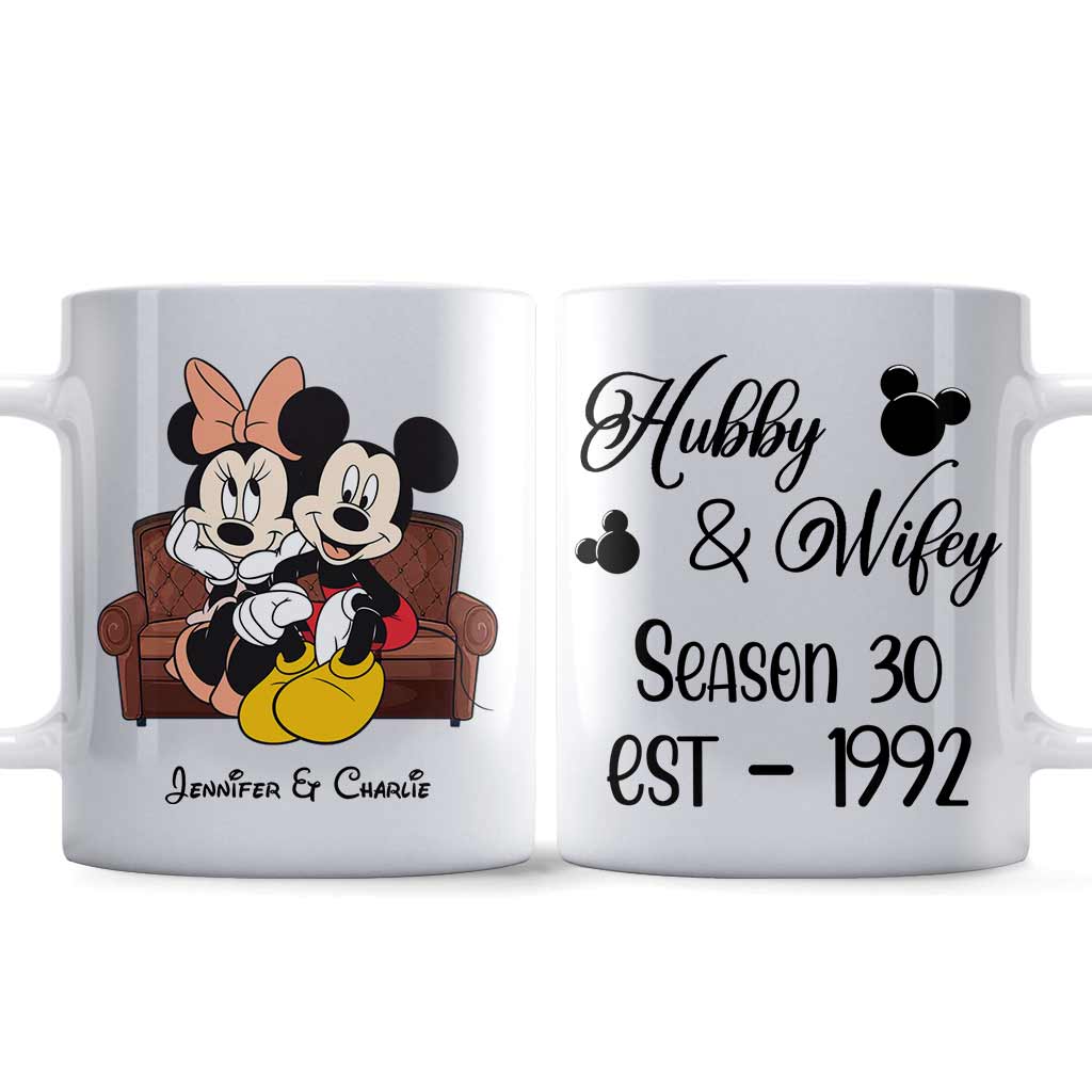 Personalized Couple Mug with Names and Mickey Design Gift
