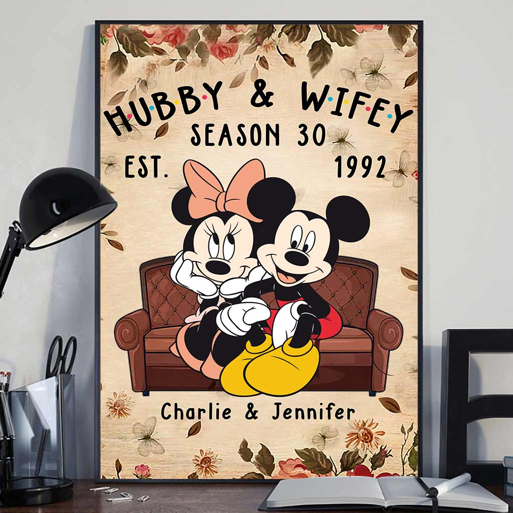 Personalized Mickey & Minnie Mouse Poster for Couples Gift