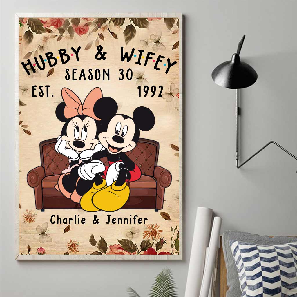 Personalized Mickey & Minnie Mouse Poster for Couples Gift