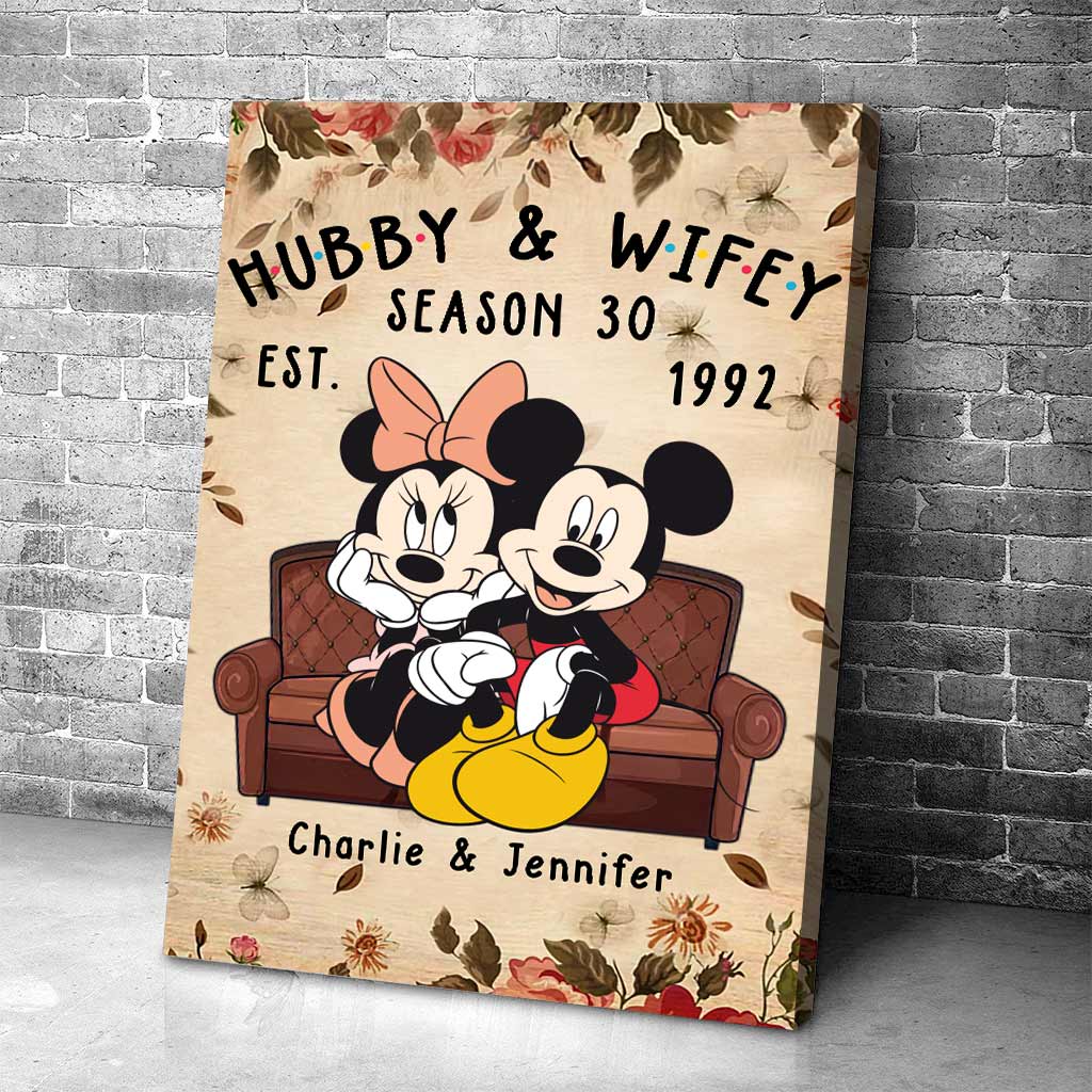 Personalized Mickey & Minnie Mouse Poster for Couples Gift