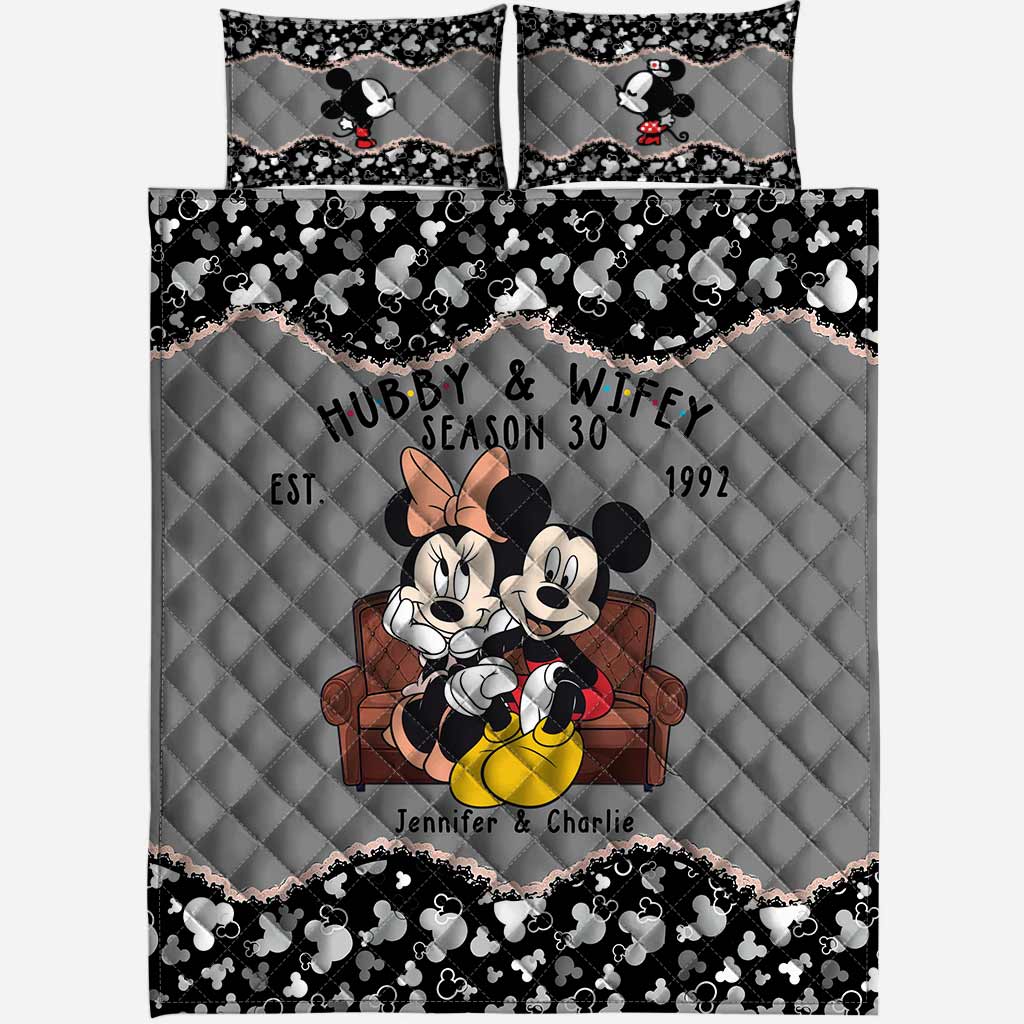 Personalized Mickey Mouse Quilt Set for Couples | Unique Wedding or Anniversary Gift