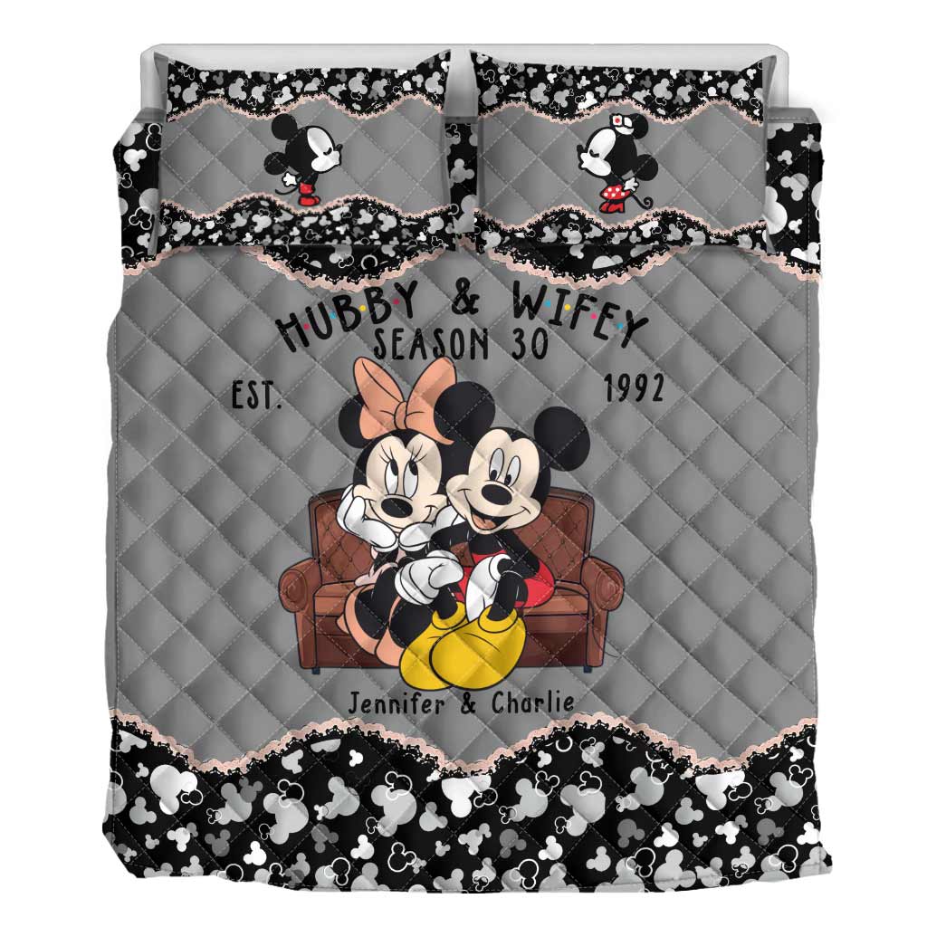 Personalized Mickey Mouse Quilt Set for Couples | Unique Wedding or Anniversary Gift