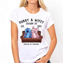 Load image into Gallery viewer, Personalized Couple Ohana T-shirt &amp; Hoodie Custom Gift
