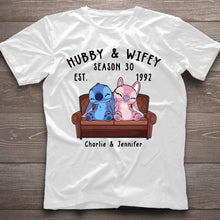 Load image into Gallery viewer, Personalized Couple Ohana T-shirt &amp; Hoodie Custom Gift
