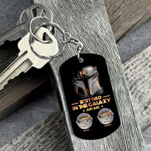 Load image into Gallery viewer, Personalized Stainless Steel Keychain Best Dad in the Galaxy Gift for Father's Day
