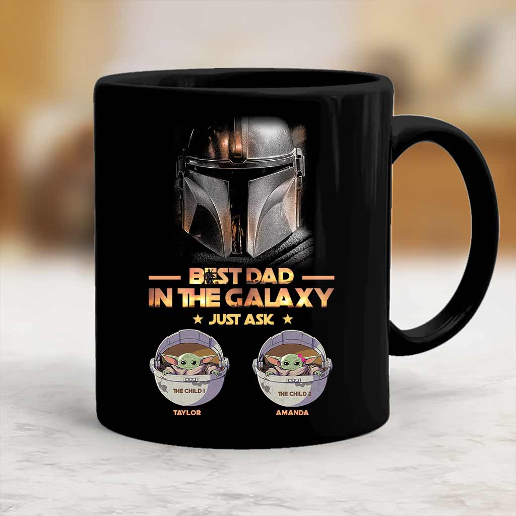 Personalized Best Dad in the Galaxy Mug Custom Names Gift for Father's Day