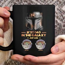 Load image into Gallery viewer, Personalized Best Dad in the Galaxy Mug Custom Names Gift for Father's Day
