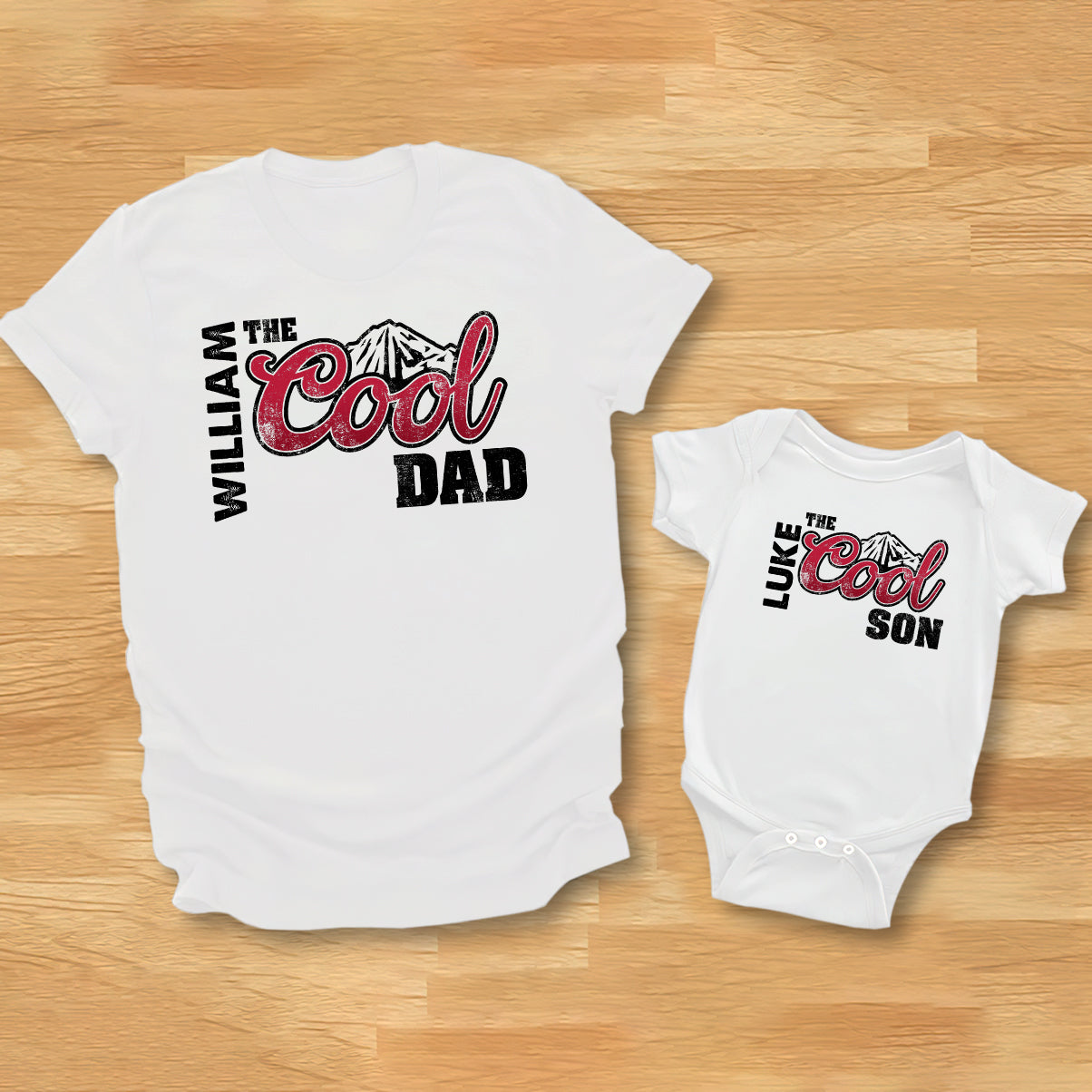 Personalized Cool Dad & Baby Onesie Set Custom Gift for Father