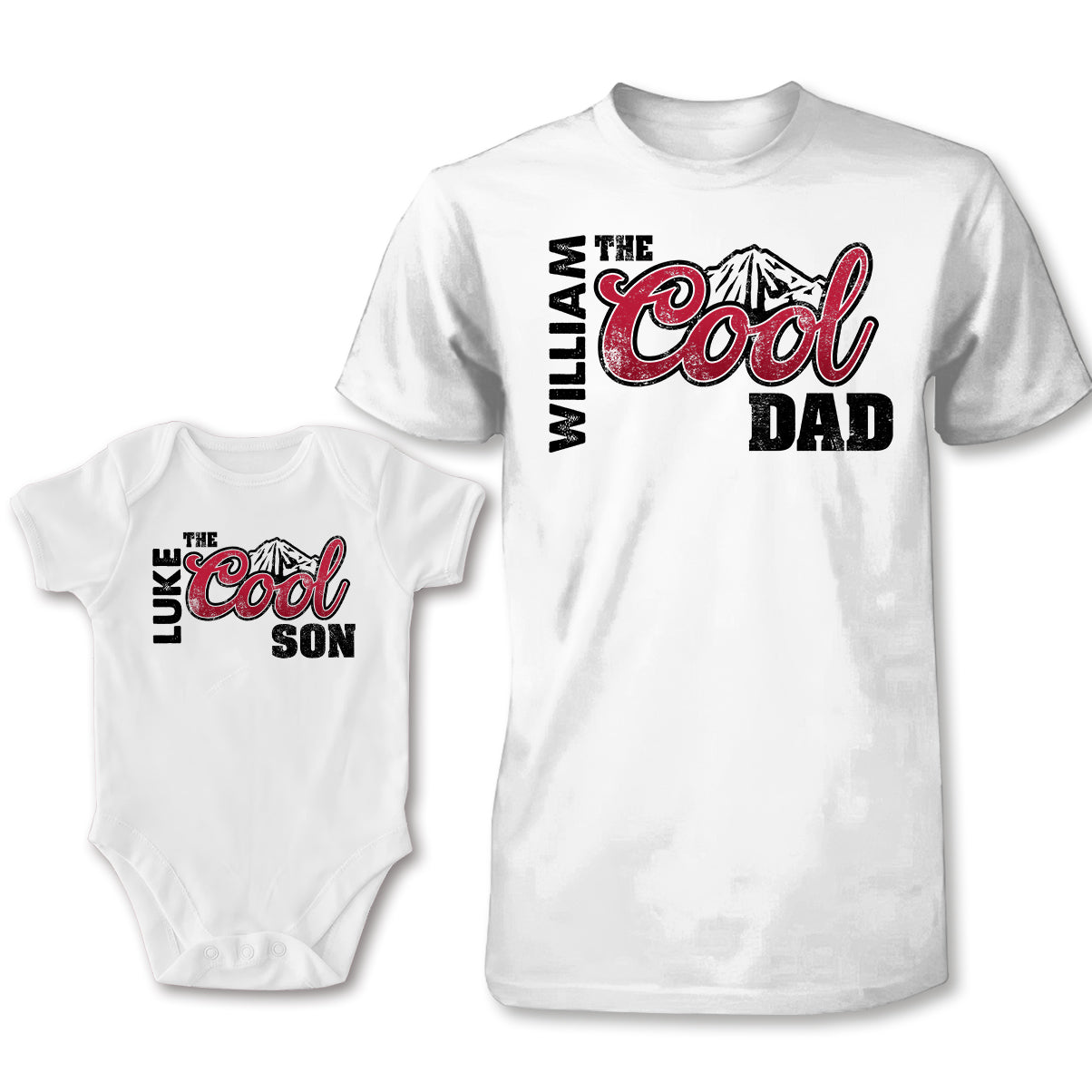 Personalized Cool Dad & Baby Onesie Set Custom Gift for Father