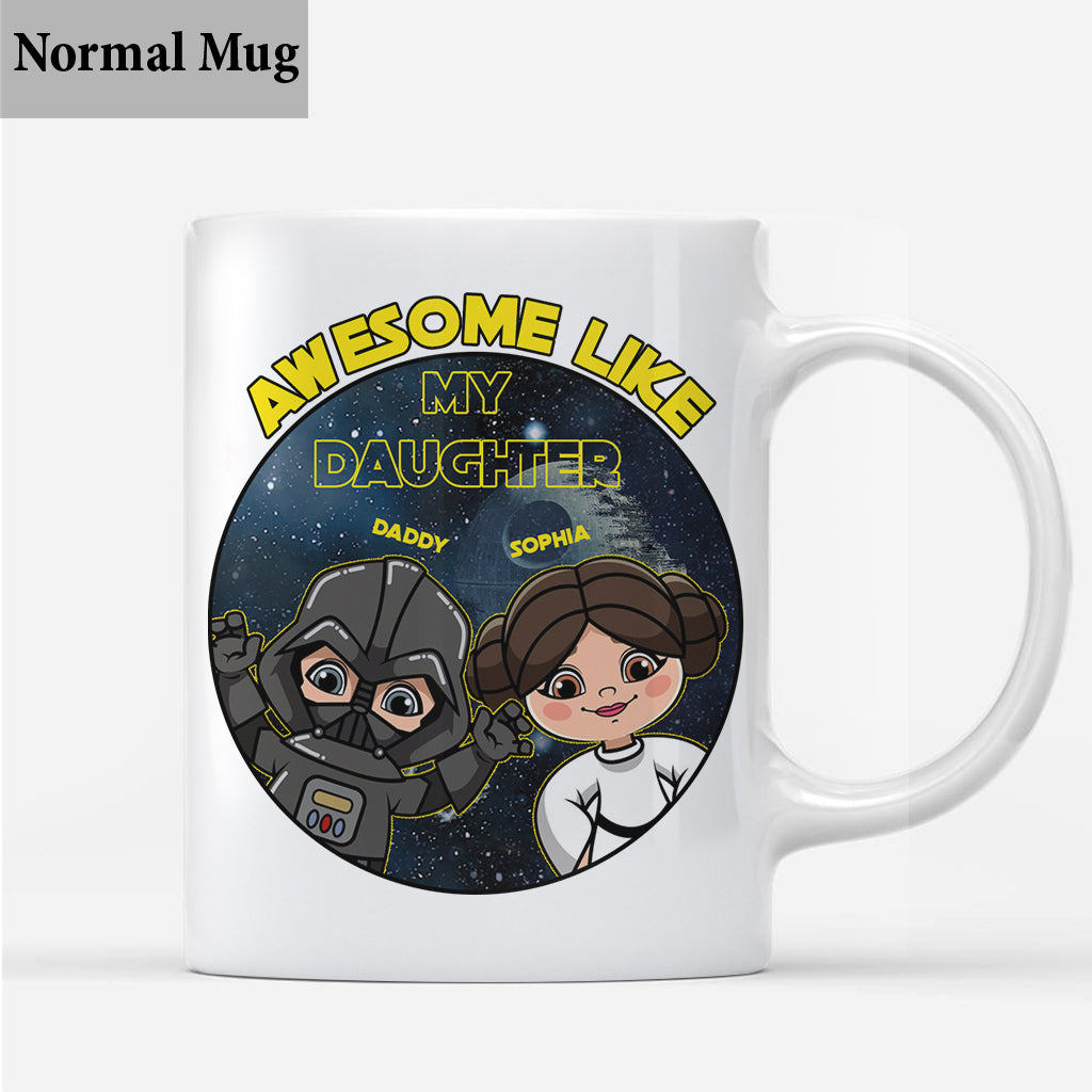 Personalized Awesome Like My Daughter Mug Custom Name Gift for Dad