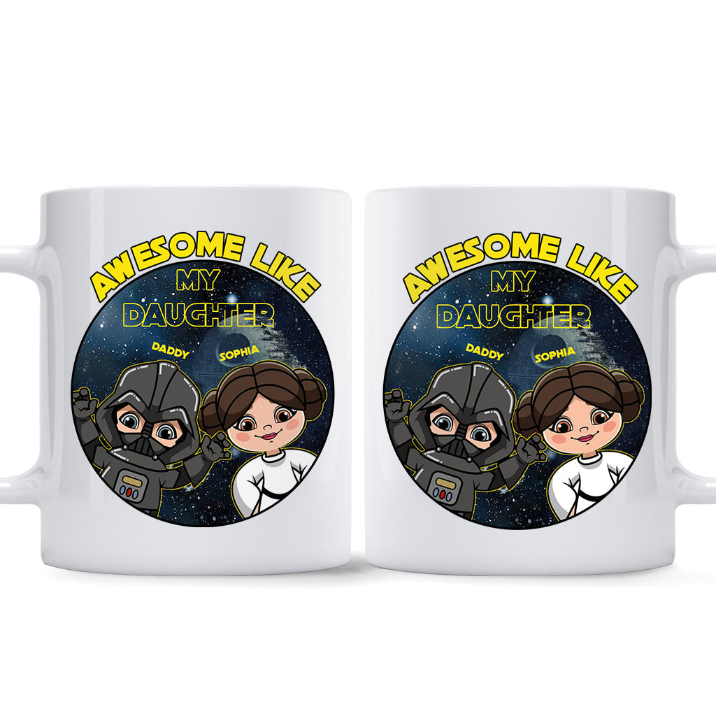 Personalized Awesome Like My Daughter Mug Custom Name Gift for Dad