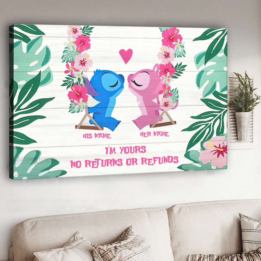 Personalized Ohana Canvas Print Custom Names Unique Couple Gift